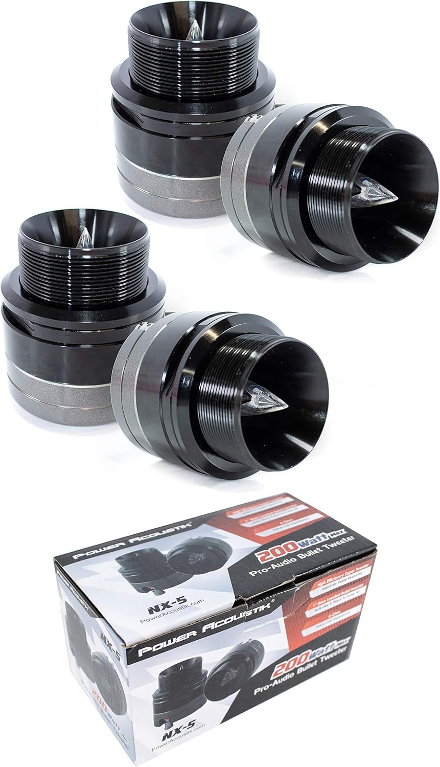 4X 800W 4 Ohm Bullet Horn Super Tweeters Black V562515