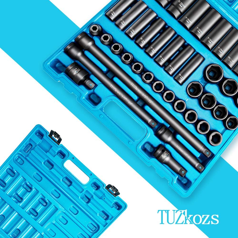 1/2 43 Piece Metric Impact Socket Set with Storage Case Q773634
