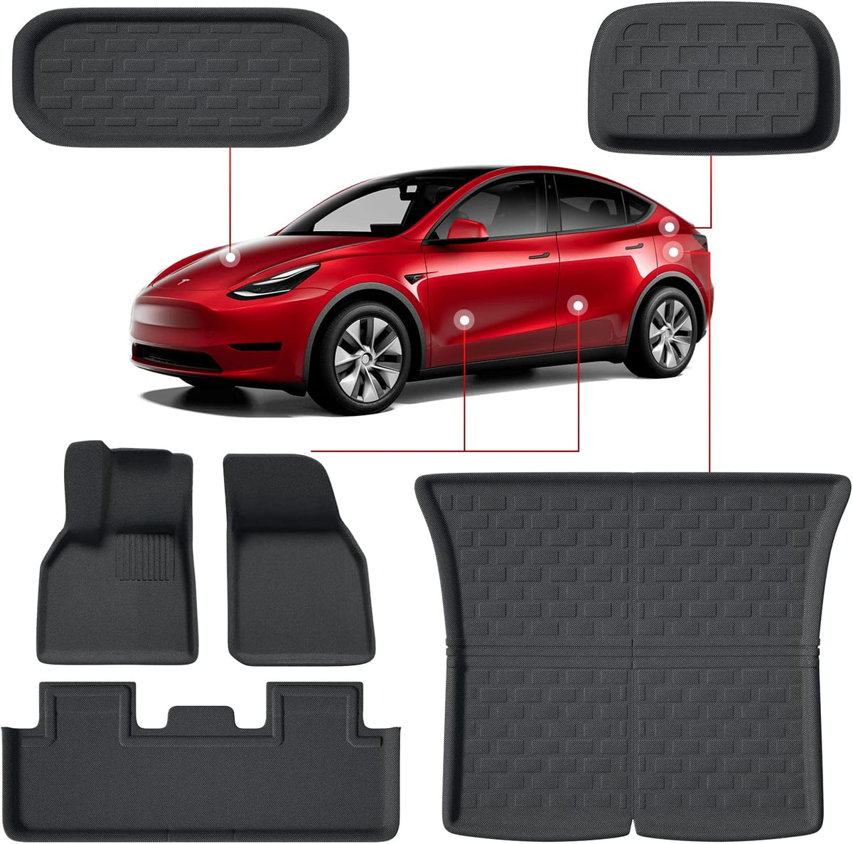 6 Pieces All Weather Floor Mats with Truck Cargo Liner W20272