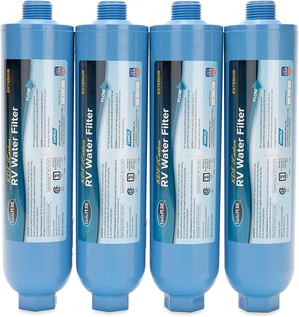 4-Pack Inline RV Water Filter K362