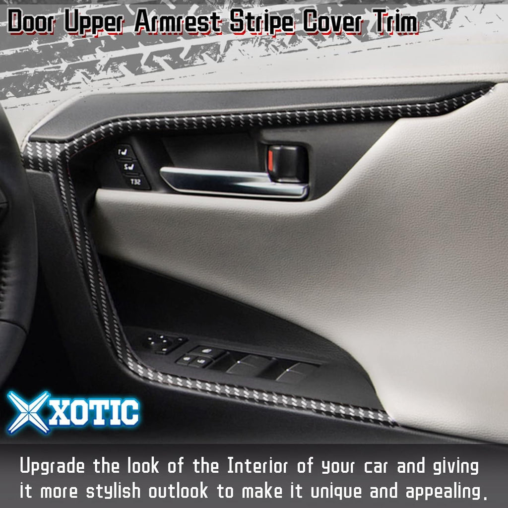 Interior Door Armrest Panel Cover Trim, Carbon Fiber Pattern S343