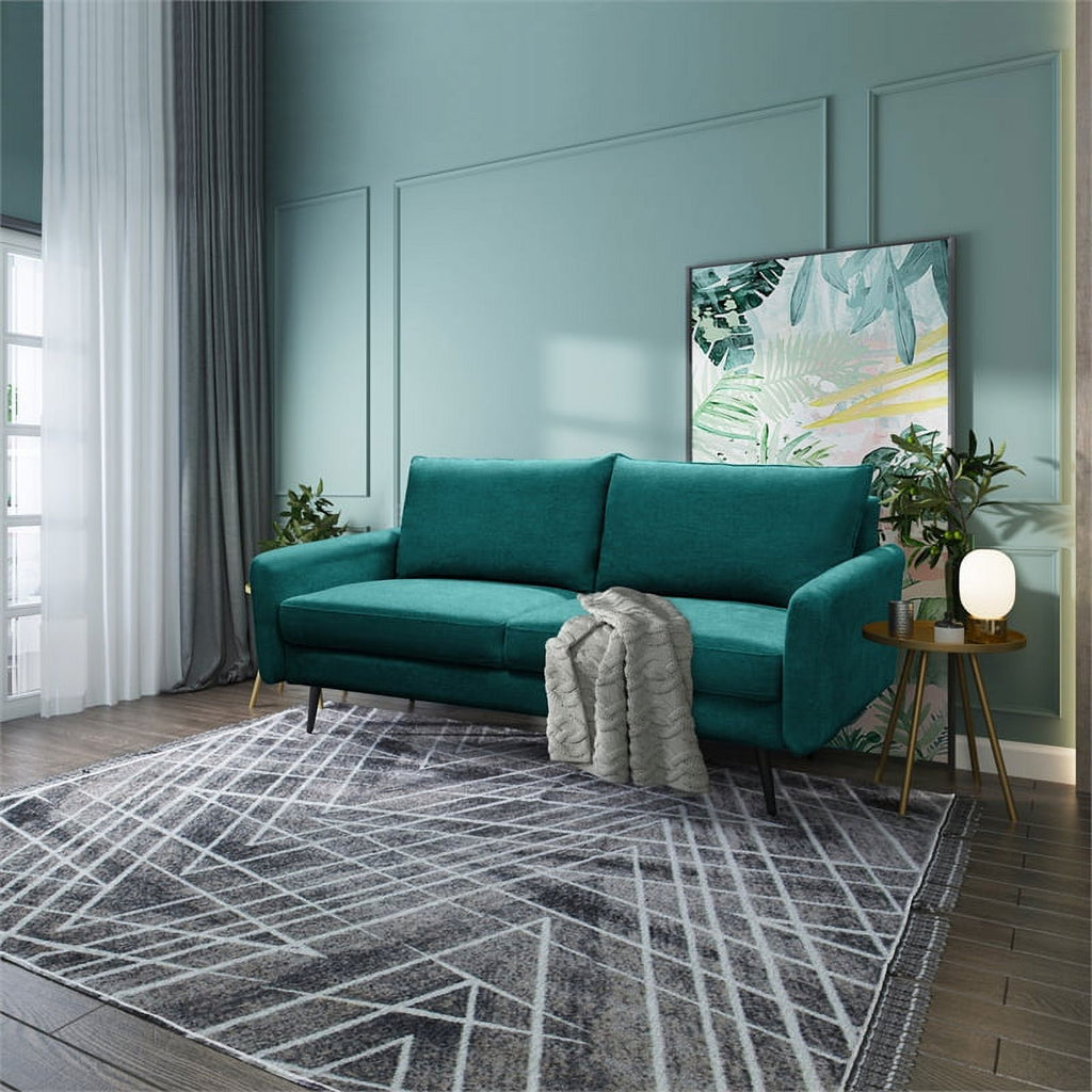 Teal Blue Fabric Sofa N8905