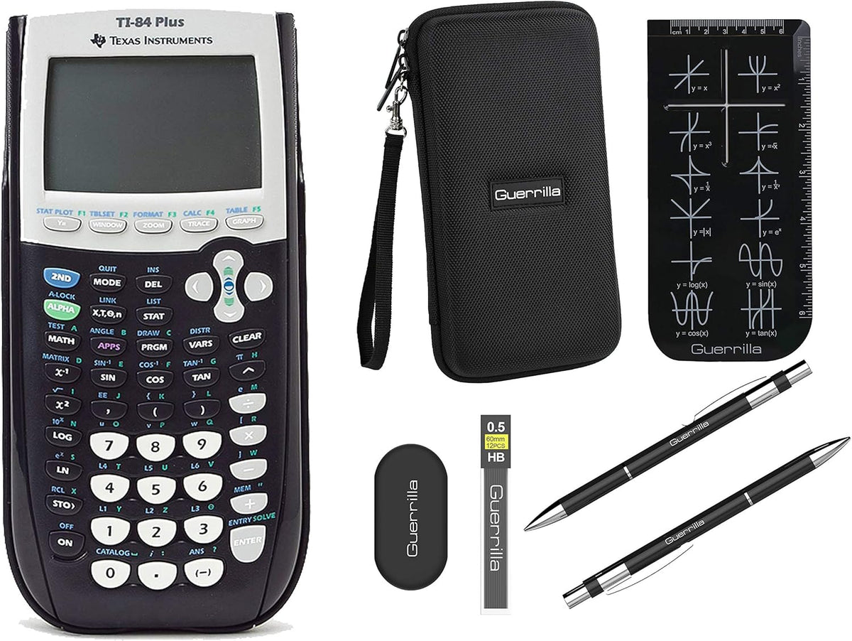 Black Graphing Calculator with Zipper Case and Accessory Kit J1425