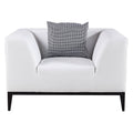 Bonded Leather Armchair White V733634