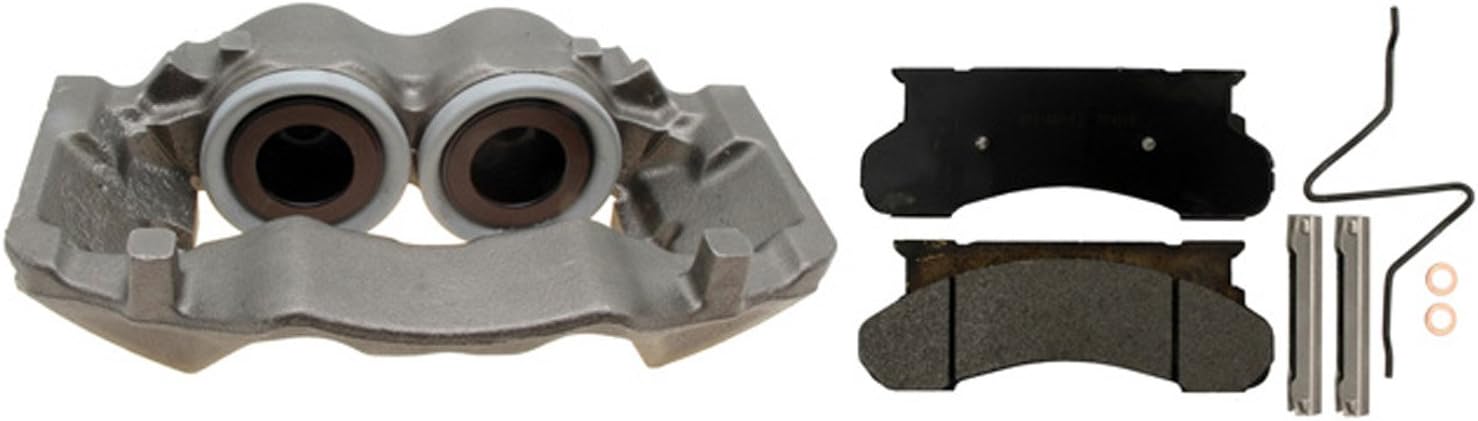 Front Passenger Side Disc Brake Caliper Assembly with Semi-Metallic Pads B9908