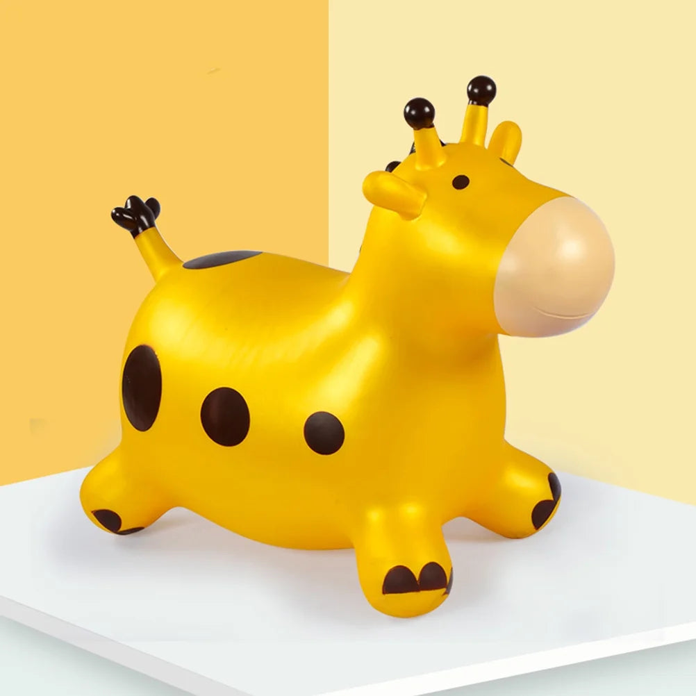 Inflatable Bouncing Horse Outdoor Toy with Air Pump (Yellow) O426