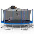 14 FT Trampoline Set with Safety Enclosure Net, Basketball Backboard and Ladder R1539