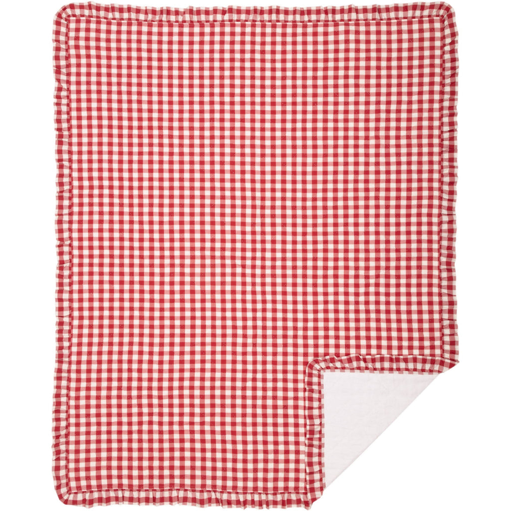 Black Check Ruffled Farmhouse Quilt Coverlet King P345