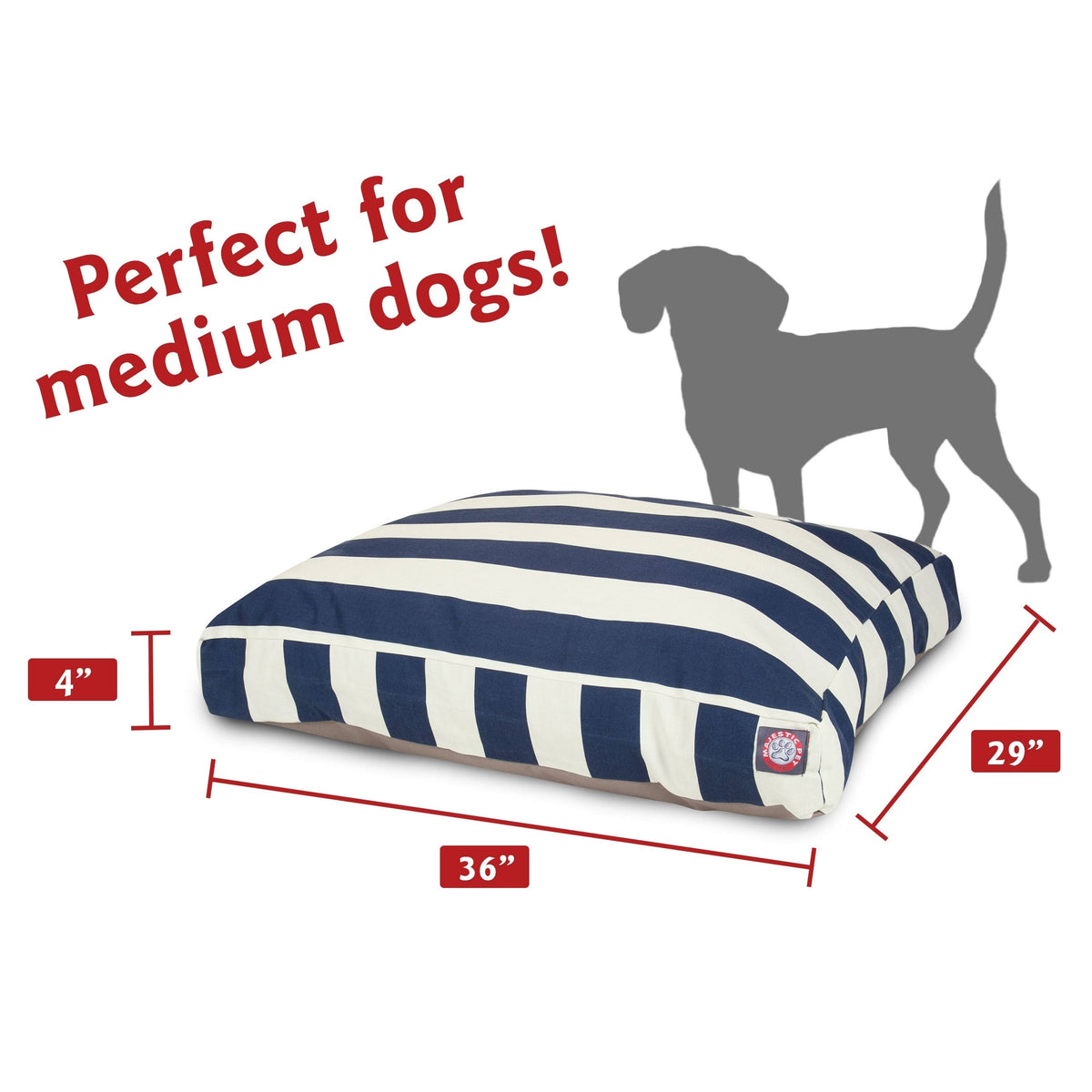 Vertical Stripe Sand Rectangle Dog Bed J3683