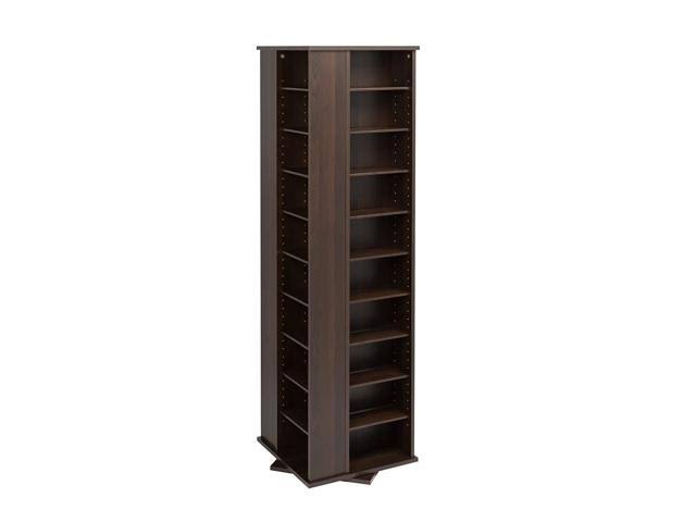 Espresso Four-Sided Spinning Tower Storage Cabinet S726