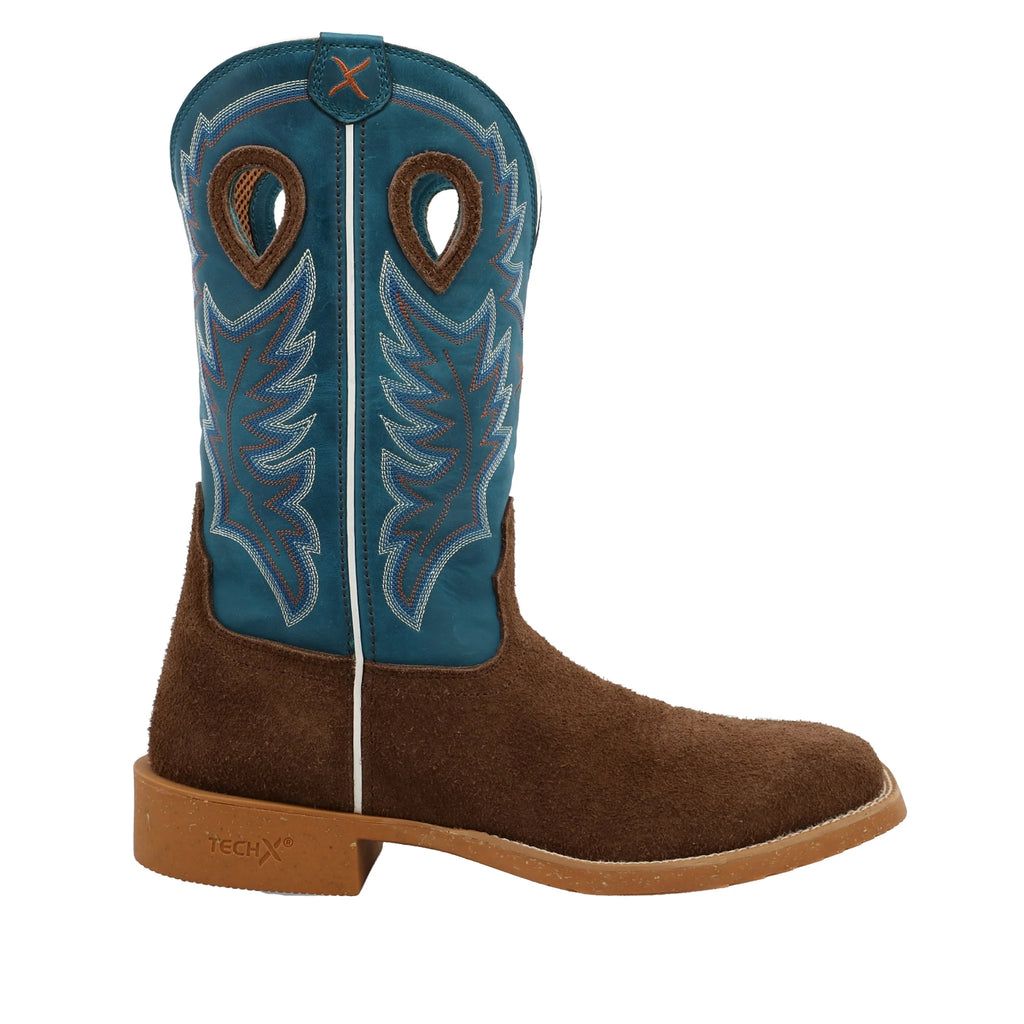 Chocolate Roughout 12in Square Toe Brown Work Boots E48780