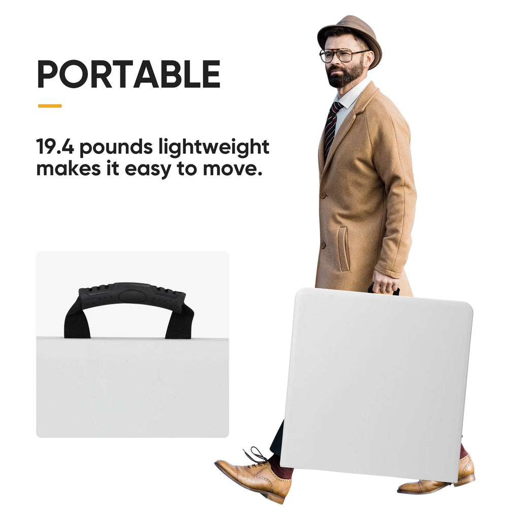 White Plastic Folding Utility Table D963839