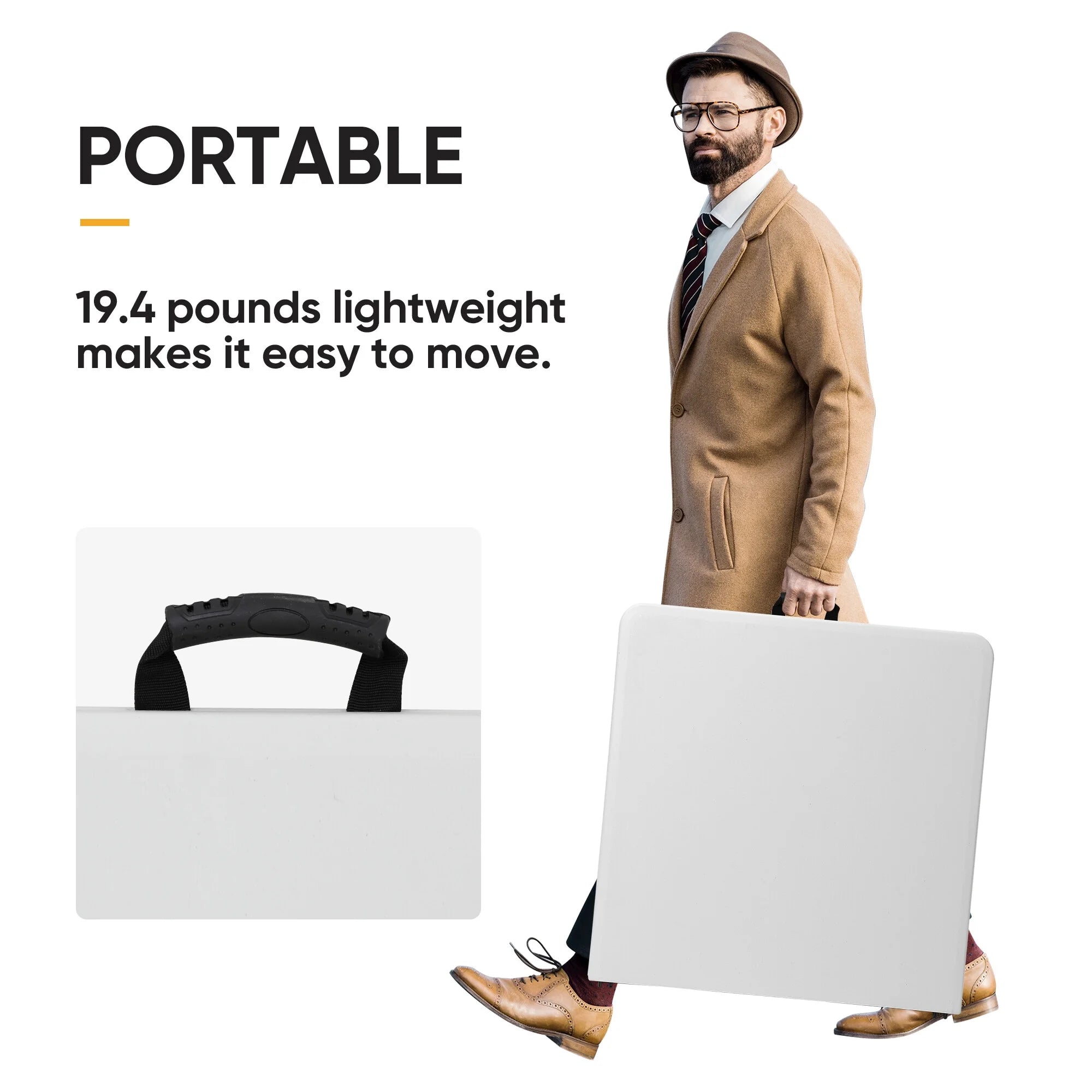 White Plastic Folding Utility Table D963839