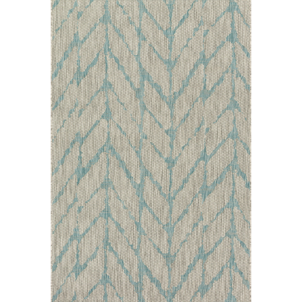 Chevron Pattern Indoor/ Outdoor Area Rug Mist/ Aqua 2'2" x 3'9" Z472