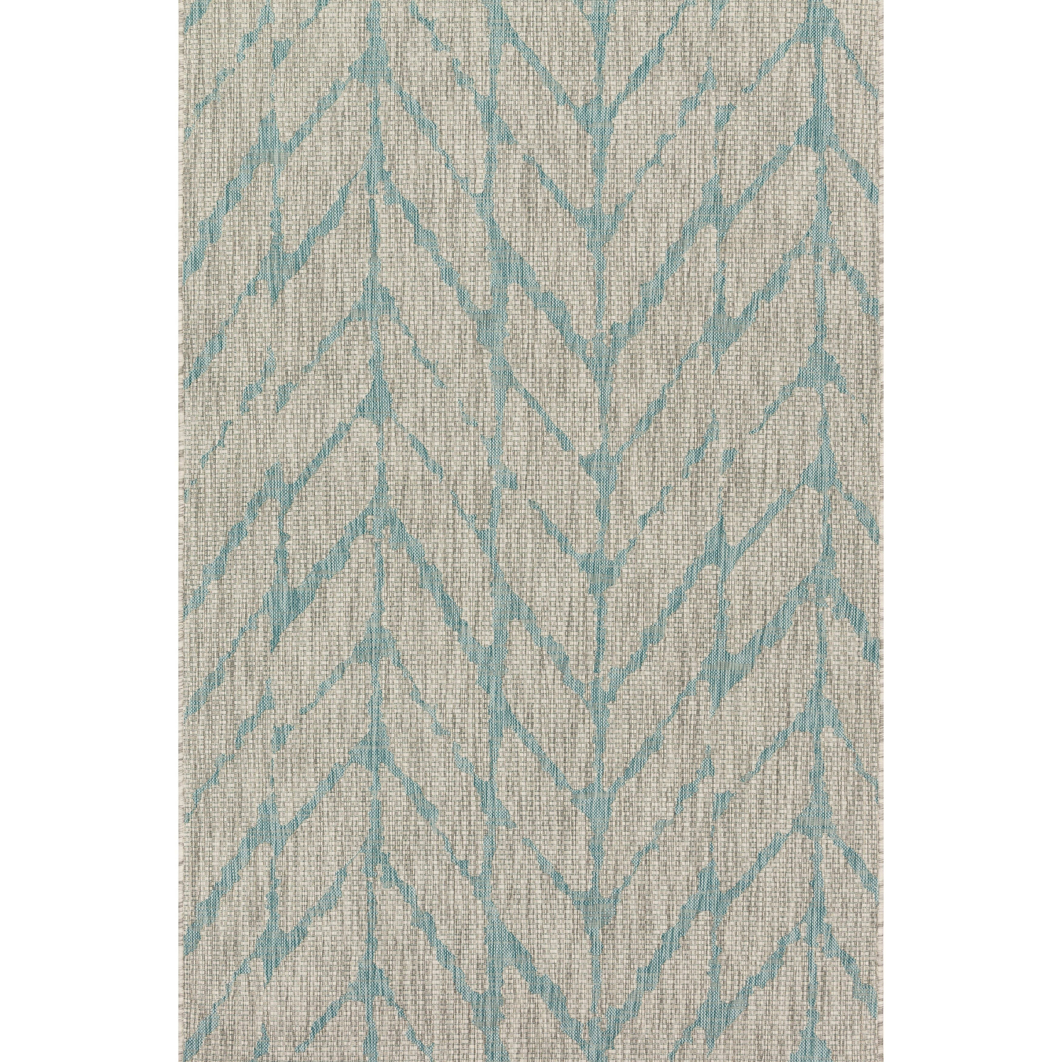 Chevron Pattern Indoor/ Outdoor Area Rug Mist/ Aqua 2'2" x 3'9" Z472