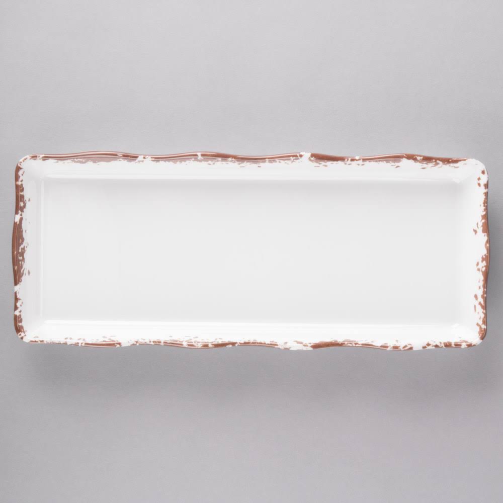 Tuscan Scalloped Melamine Rectangular Display Tray - 6/Pack C79419