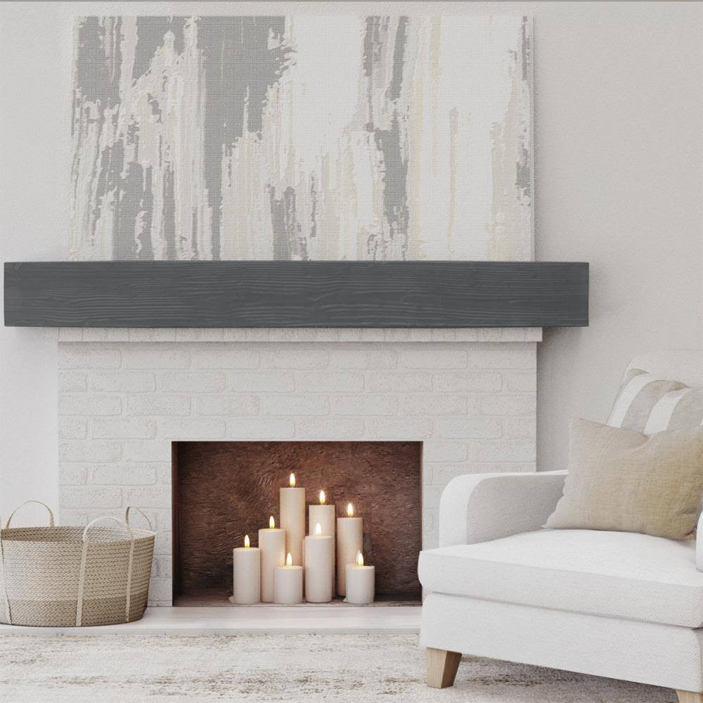 Aged Ash Sandblasted Faux Wood Fireplace Mantel Y23462
