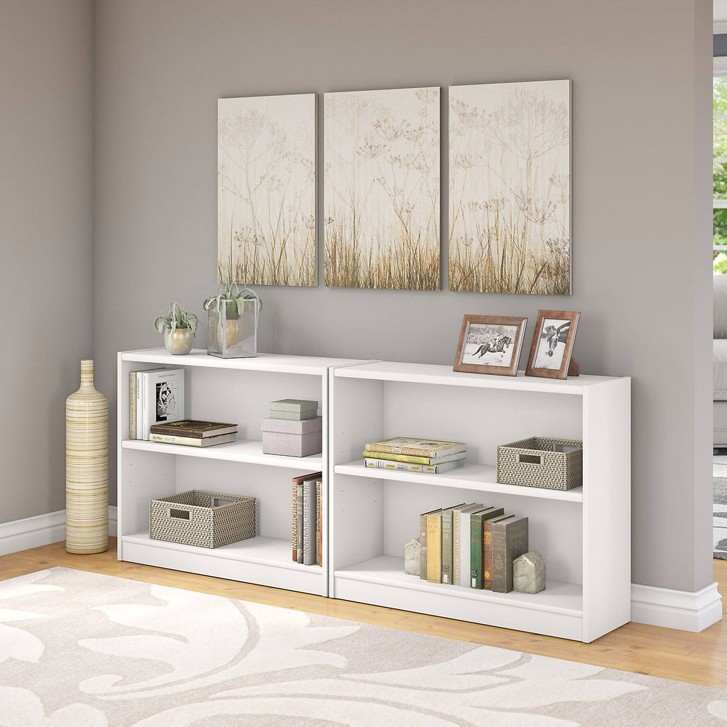 White 2 Shelf Bookcase Set of 2 C261248