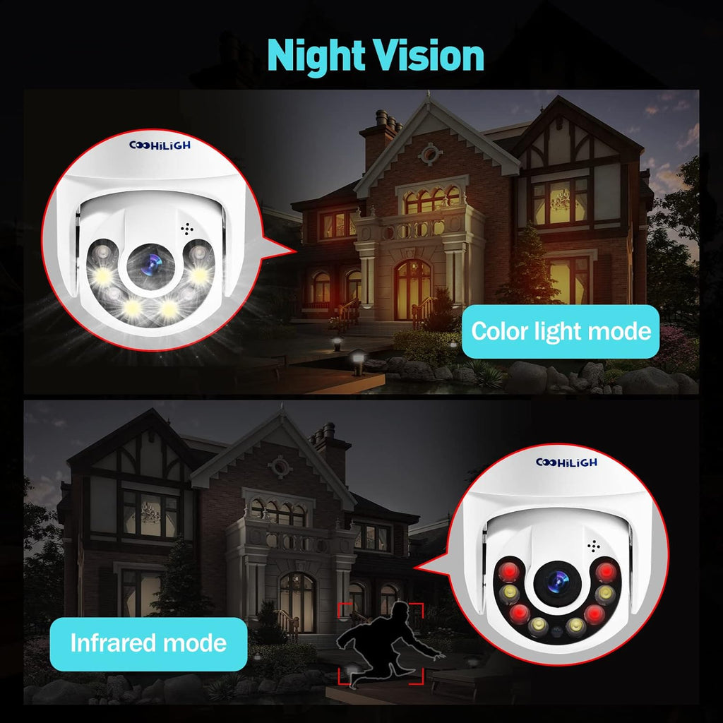 2K 4MP WiFi Security Cameras Outdoor with NVR 360° Pan/Tilt 4X Zoom M154