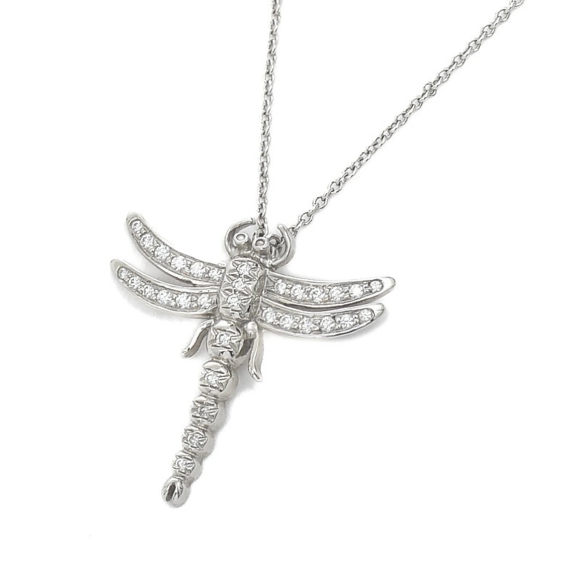Dragonfly Motif Necklace Pt950 Diamond W172449