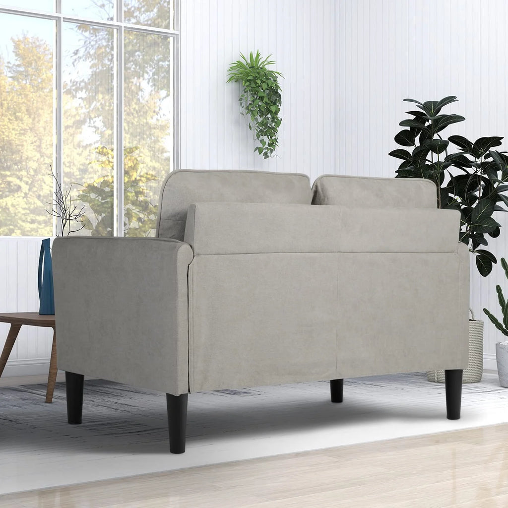 Light Grey Fabric Loveseat Sofa C4684