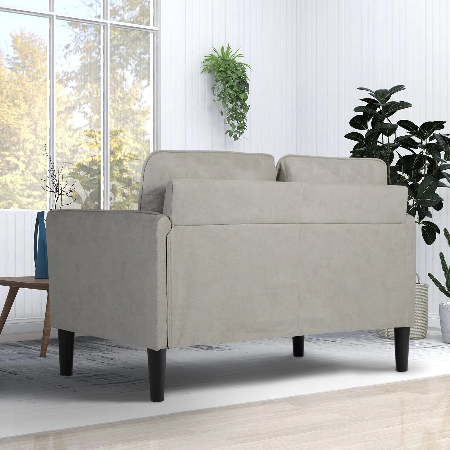 Light Grey Fabric Loveseat Sofa C4684