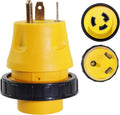30A Male to 30Amp Female RV Electrical Converter Plug with Twist Locking 125V AC Power Cord Generator Cable Adapter S711