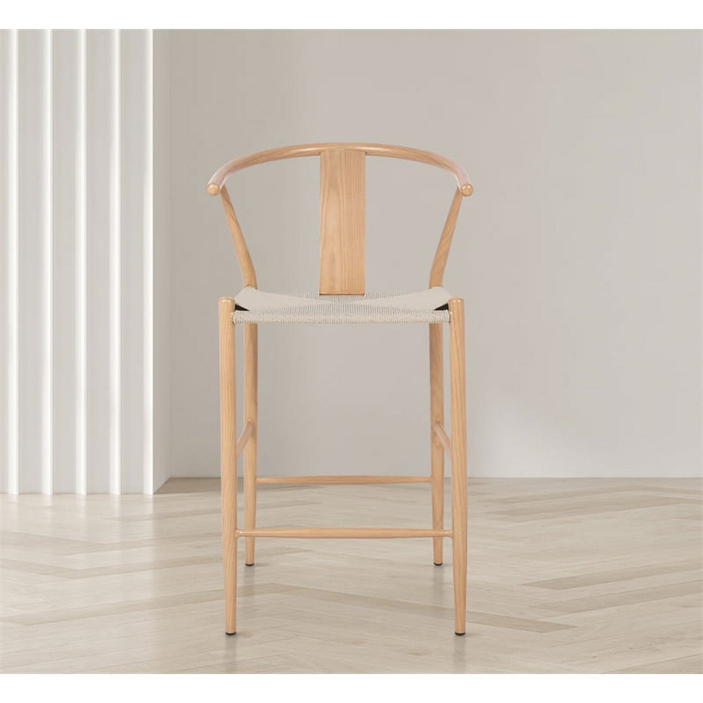 Beige Hand Woven Rope Stool R88151