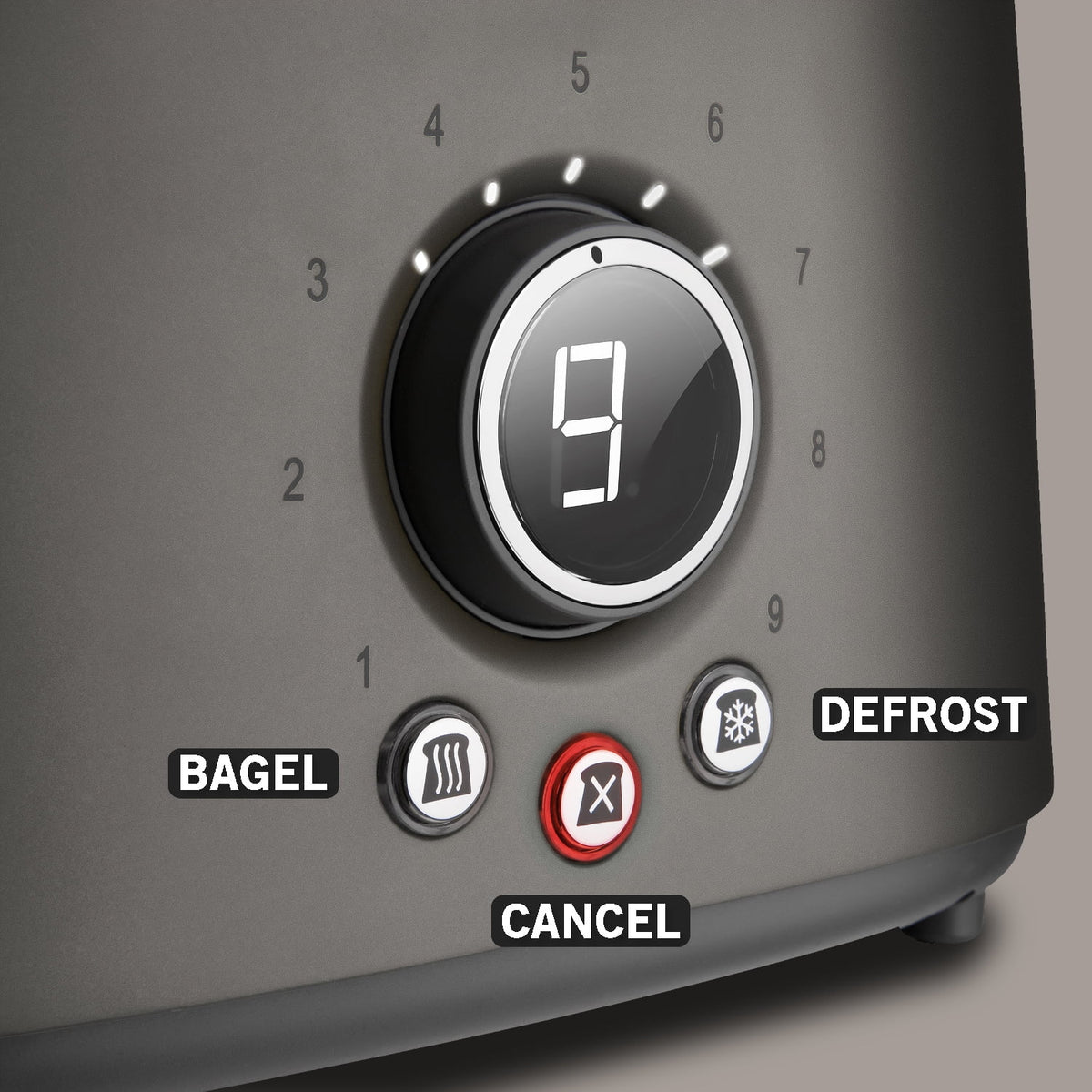 2-slot Toaster with Digital Button and Rack, Black T692274