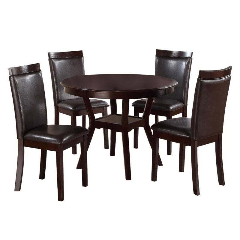 5 Piece Wood Dining Set in Espresso K37067