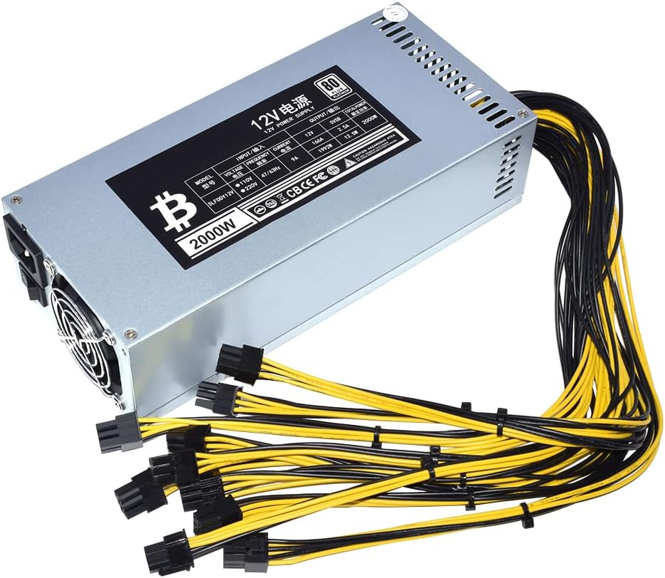 2000W 110-220V PSU 10x6 Pin Mining Power Supply U780