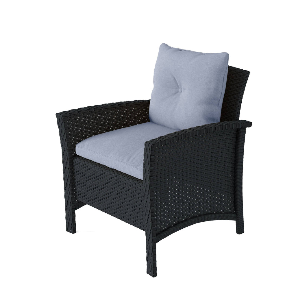 Black Rattan Wicker Patio 4pc Set W33342