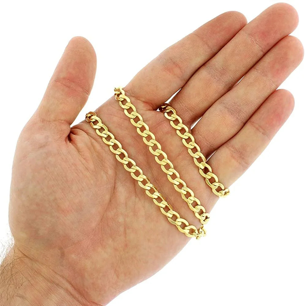 10K Yellow Gold 6mm Hollow Cuban Chain Necklace Y668606