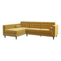 Gold Velvet Left-Facing Sectional R94567