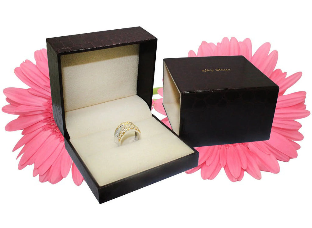 Two-Stone Diamond Wedding Ring 14K White Gold D9745