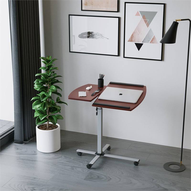 Adjustable Laptop Cart Mahogany E165