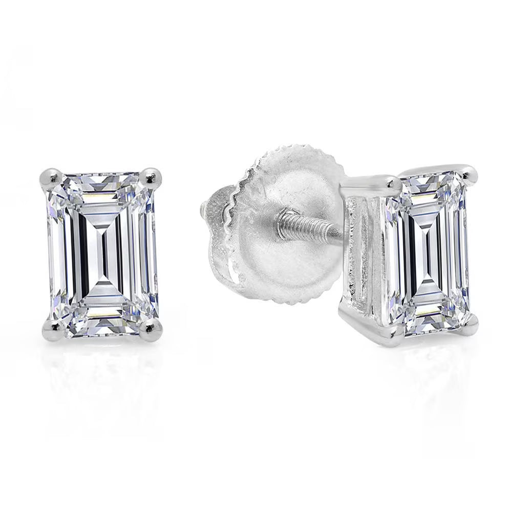 18K White Gold Diamond Stud Earrings W56393