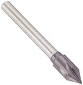 Solid Carbide Single-End Countersink, TiAlN Coated, 6 Flutes, 60 Degree Point Angle, Round Shank A5080