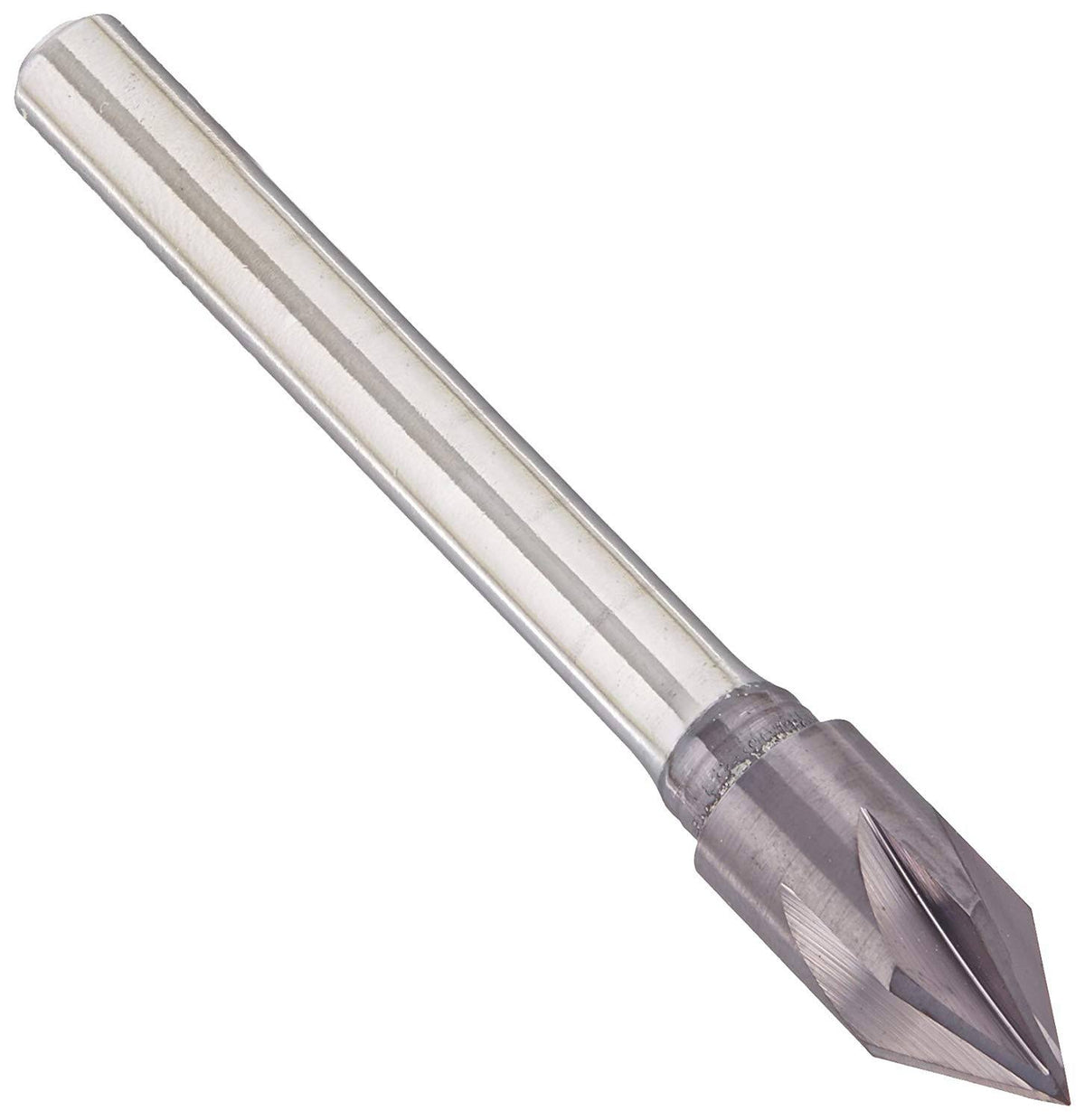 Solid Carbide Single-End Countersink, TiAlN Coated, 6 Flutes, 60 Degree Point Angle, Round Shank A5080
