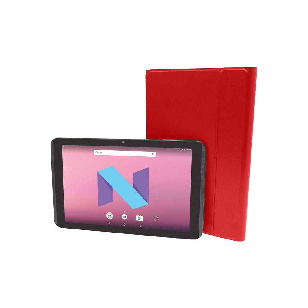 Red 10.1 IPS 16 GB Tablet with Docking Keyboard Case Stand T376