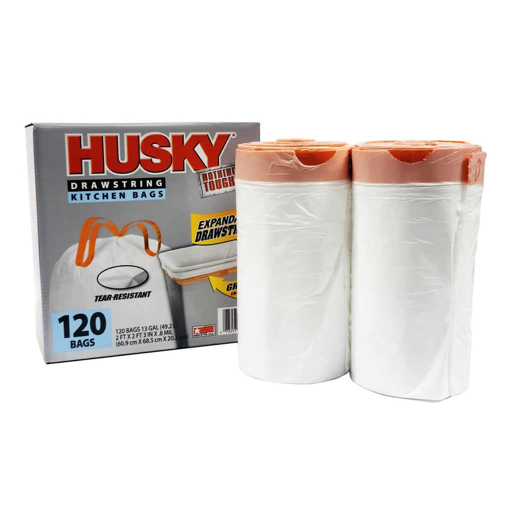 120 Count 13 Gallon Tall Kitchen Trash Bags with Drawstring E770