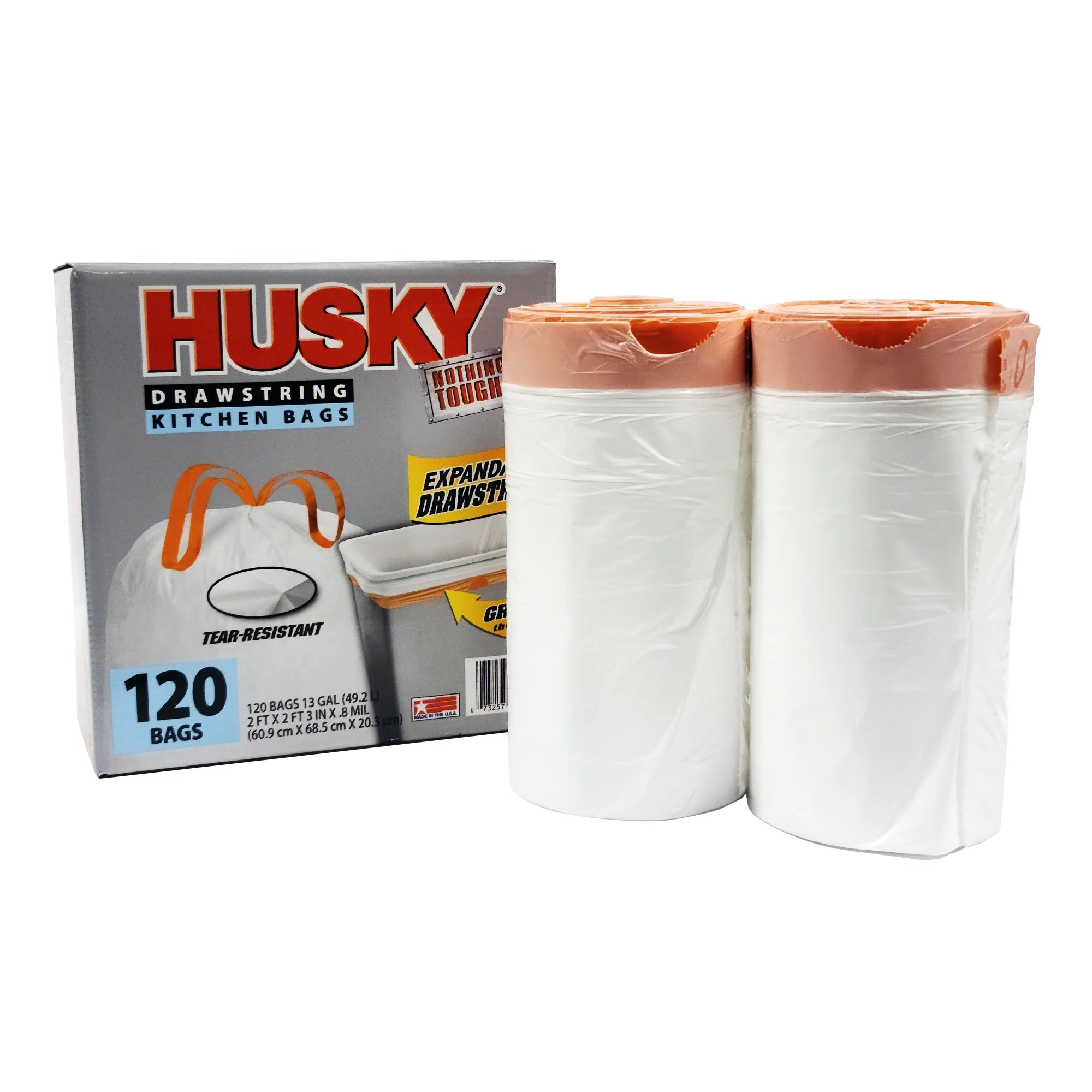 120 Count 13 Gallon Tall Kitchen Trash Bags with Drawstring E770