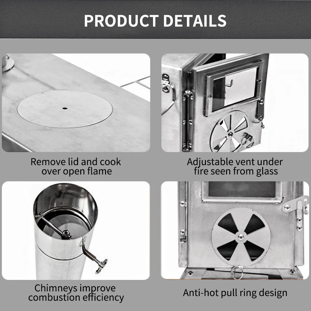 Portable Wood Stove with Chimney T479
