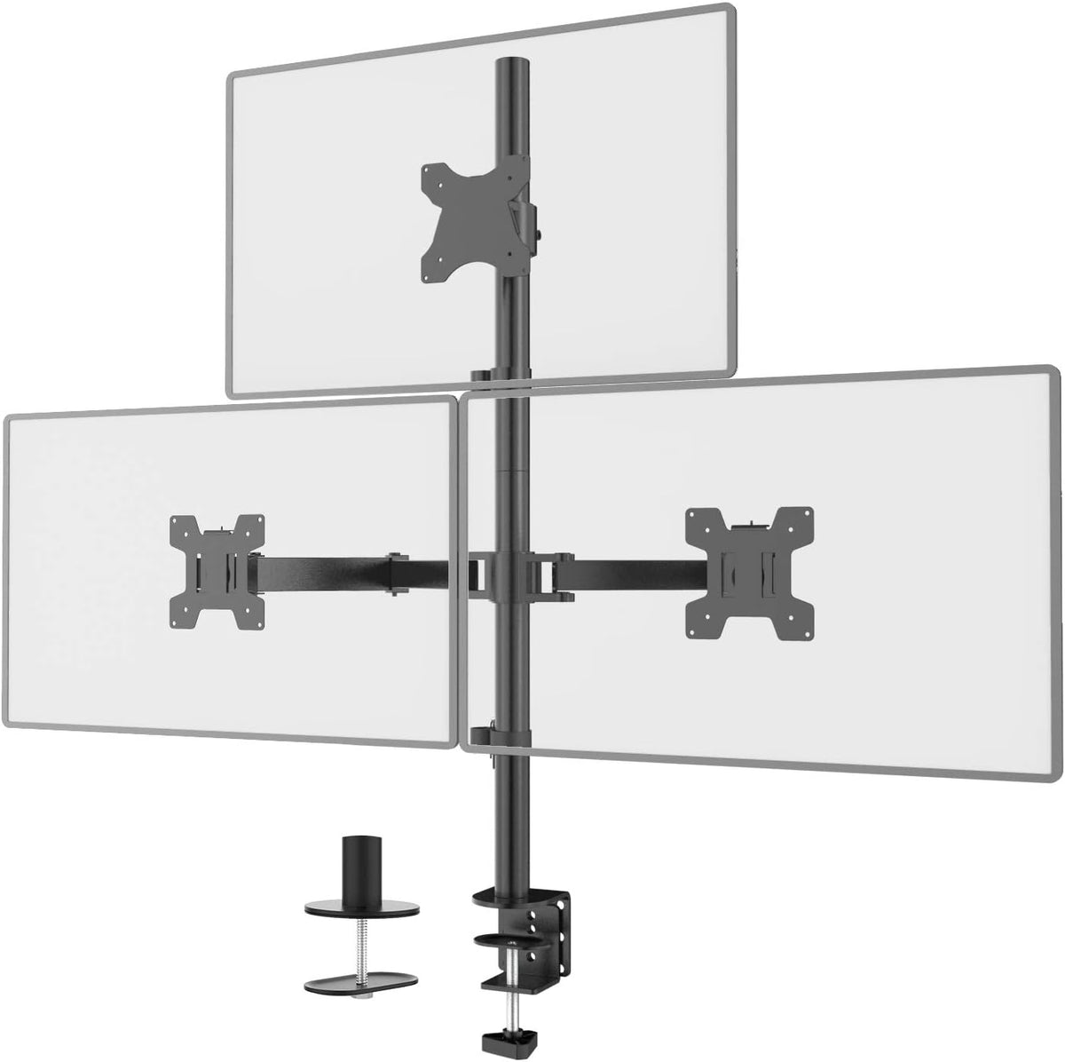 Triple LCD Monitor Desk Mount, Fits 3 Screens up to 27 inch, Black Pack of 2 R13248