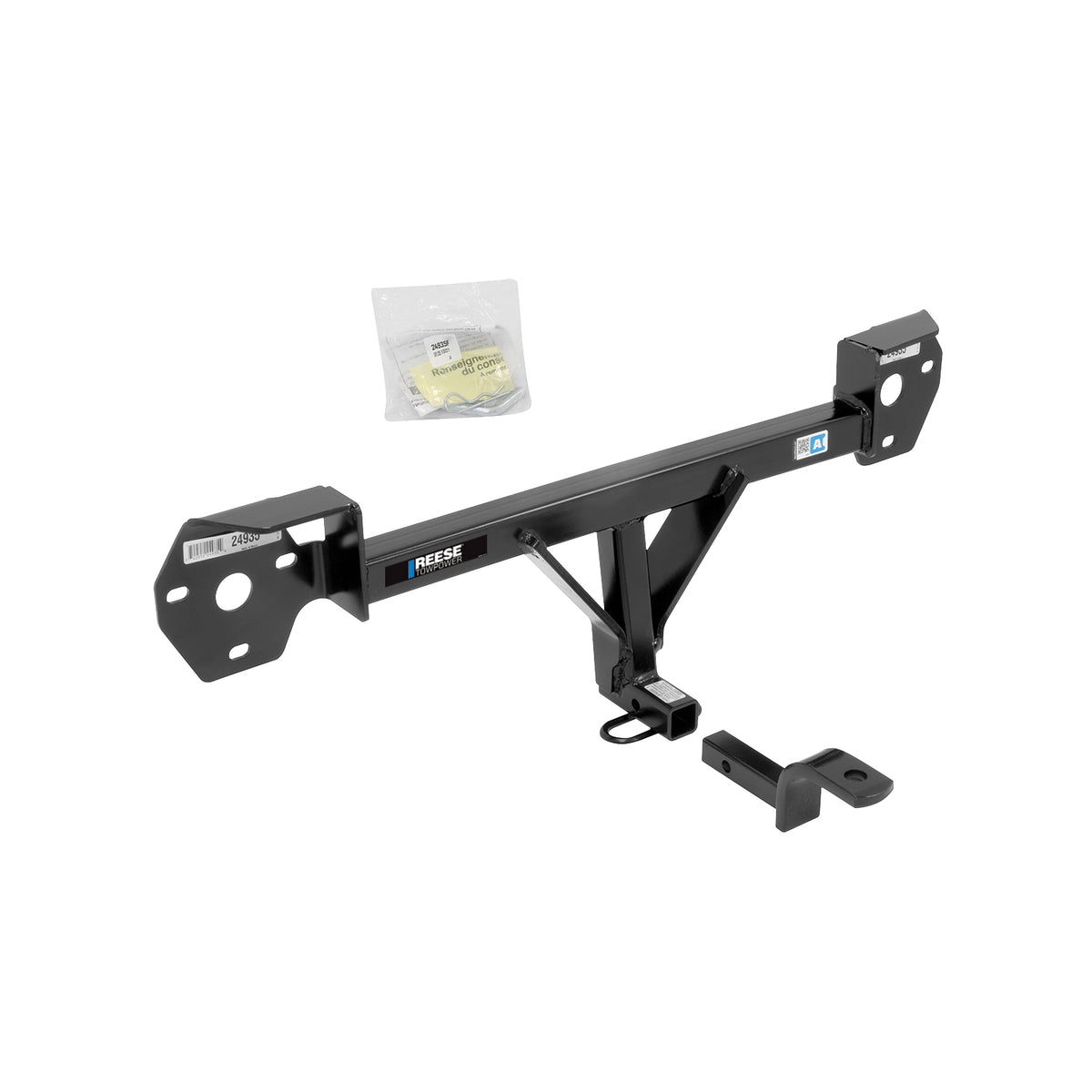 Class 1 Trailer Hitch, 1-1/4 Inch Square Receiver, Black A16184