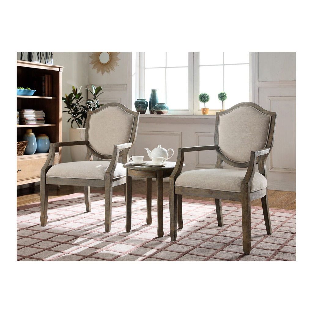 Antique Natural 3-Piece Wood and Fabric Living Room Set H590
