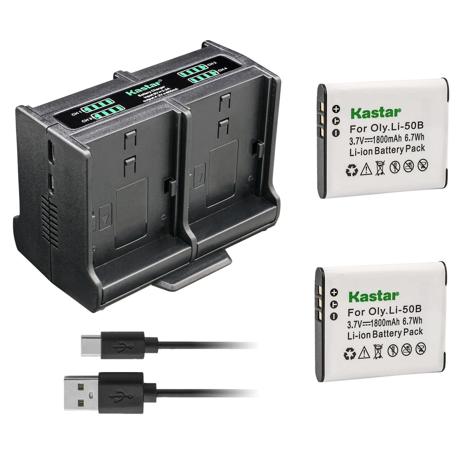 2-Pack Battery and Quadruple Charger S671
