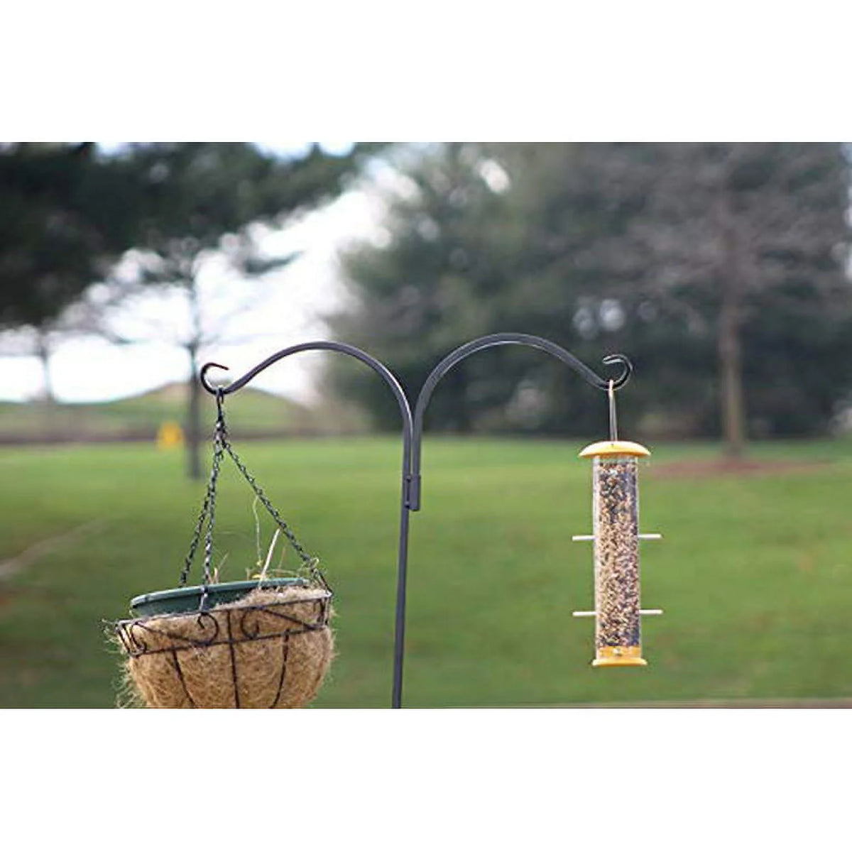 Adjustable Shepherds Hook with Twin Hooks, Rust Resistant Steel Hook E5896