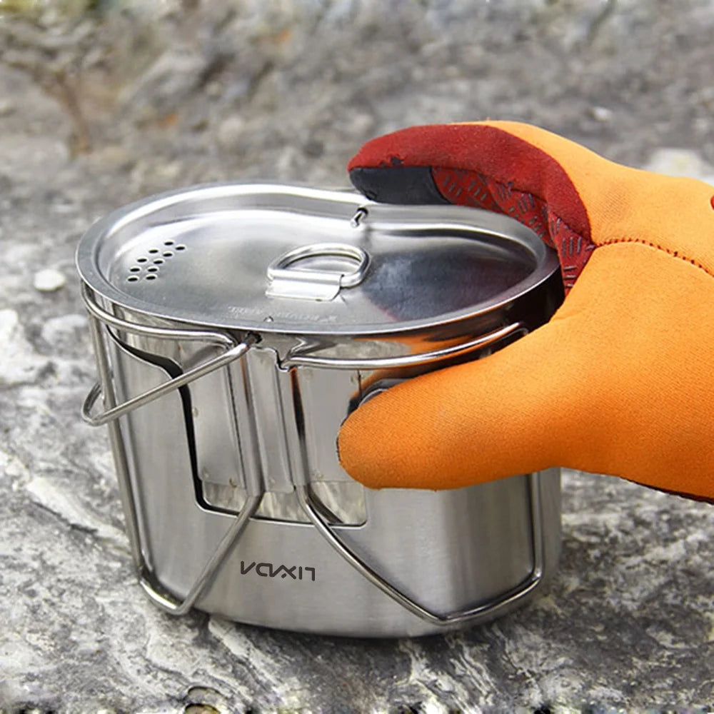 Stainless Steel Camping Cookware Set with Wood Stove F594127