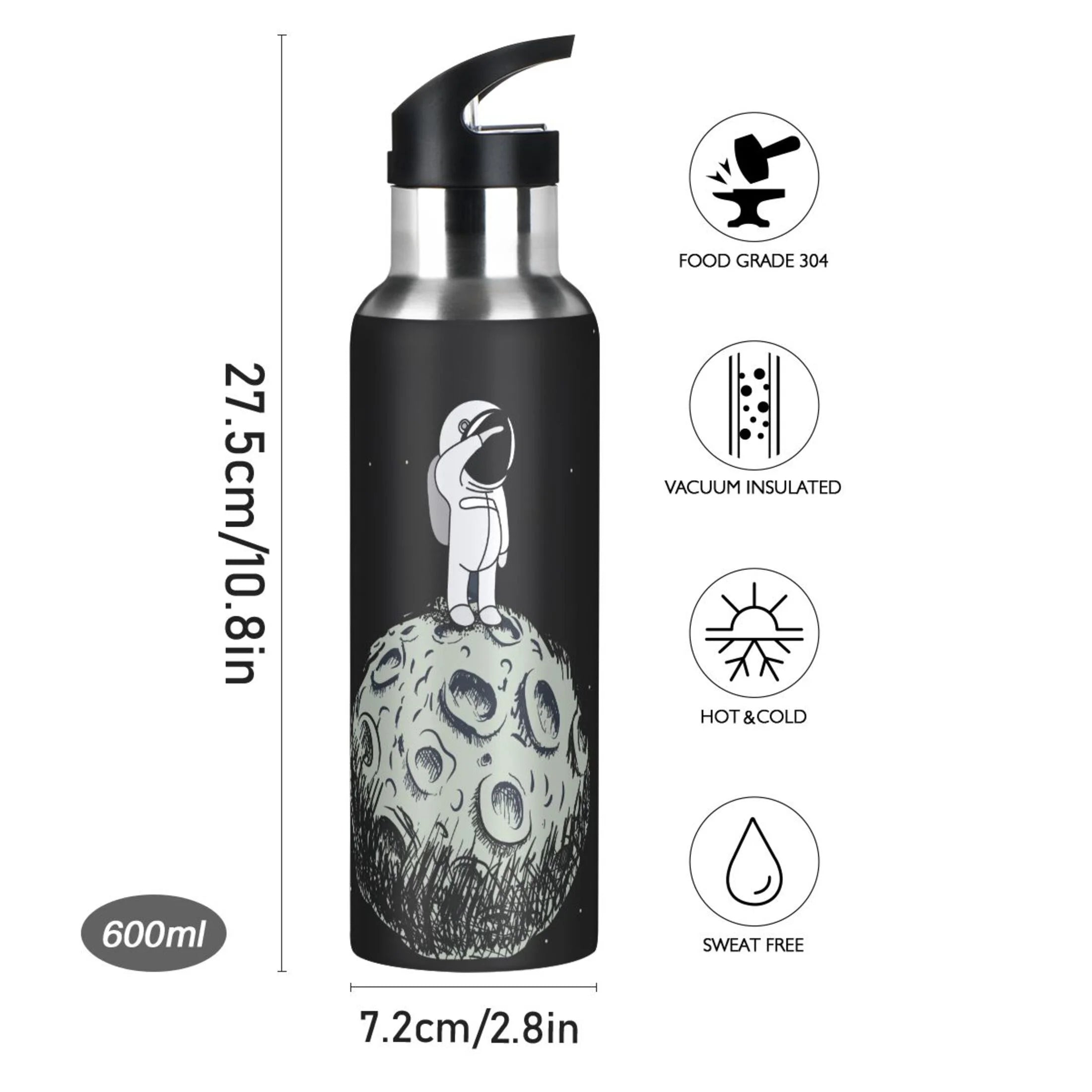Stainless Steel Insulated Water Bottle with Straw Lid V44252